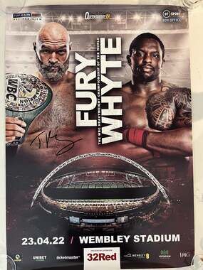 Tyson Fury SIGNED fight poster - FURY VS WHYTE OFFICIAL Fight Poster Autograph 3